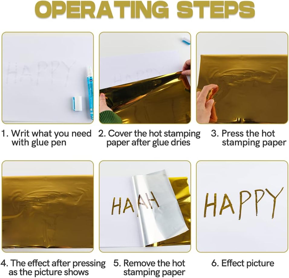 100PCS Toner Reactive Foil for Card Making 11.4x7.9inch Transfer Foil Paper for Circut Foil Transfer Foil Roll Toner Reactive Foil Foil by Laser Printer&Laminator Embossed Metallic Foil Paper Sheets