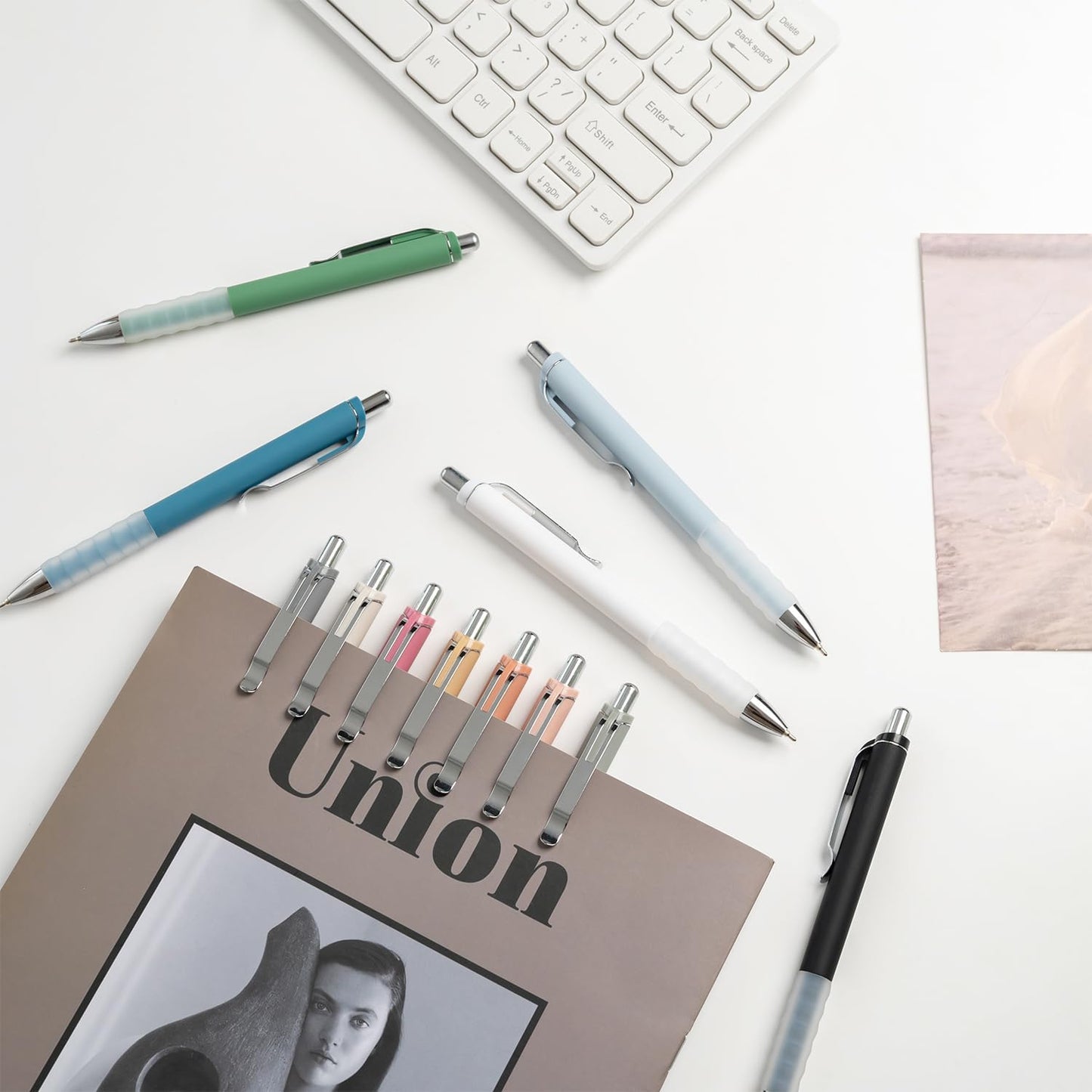 Linbsunne Ballpoint Pens Black Medium Point 1mm Pen with Super Soft Grip Ball Point Pen for Men Women Retractable Pens (silver-12 pcs)