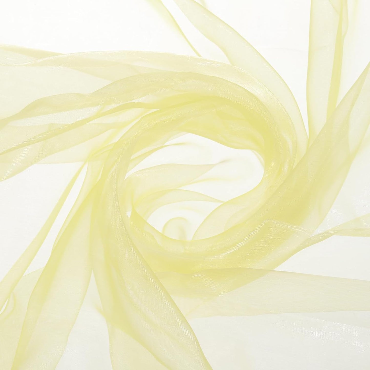 MECCANIXITY Iridescent Sheer Organza Fabric, 2 Yards x 59 Inches Solid Holographic Shiny Fabric Organza Cloth for Wedding, Curtains, Costume, Photo Background, Gradient Yellow