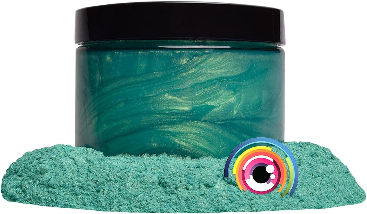 Eye Candy Pigments Premium Green Mica Powder - Kabosu (50gr) - for Epoxy, Resin, Soap, Paint, Woodworking, Acrylic Pouring, Bath Bombs, Fishing Lures - DIY Arts and Crafts Additive