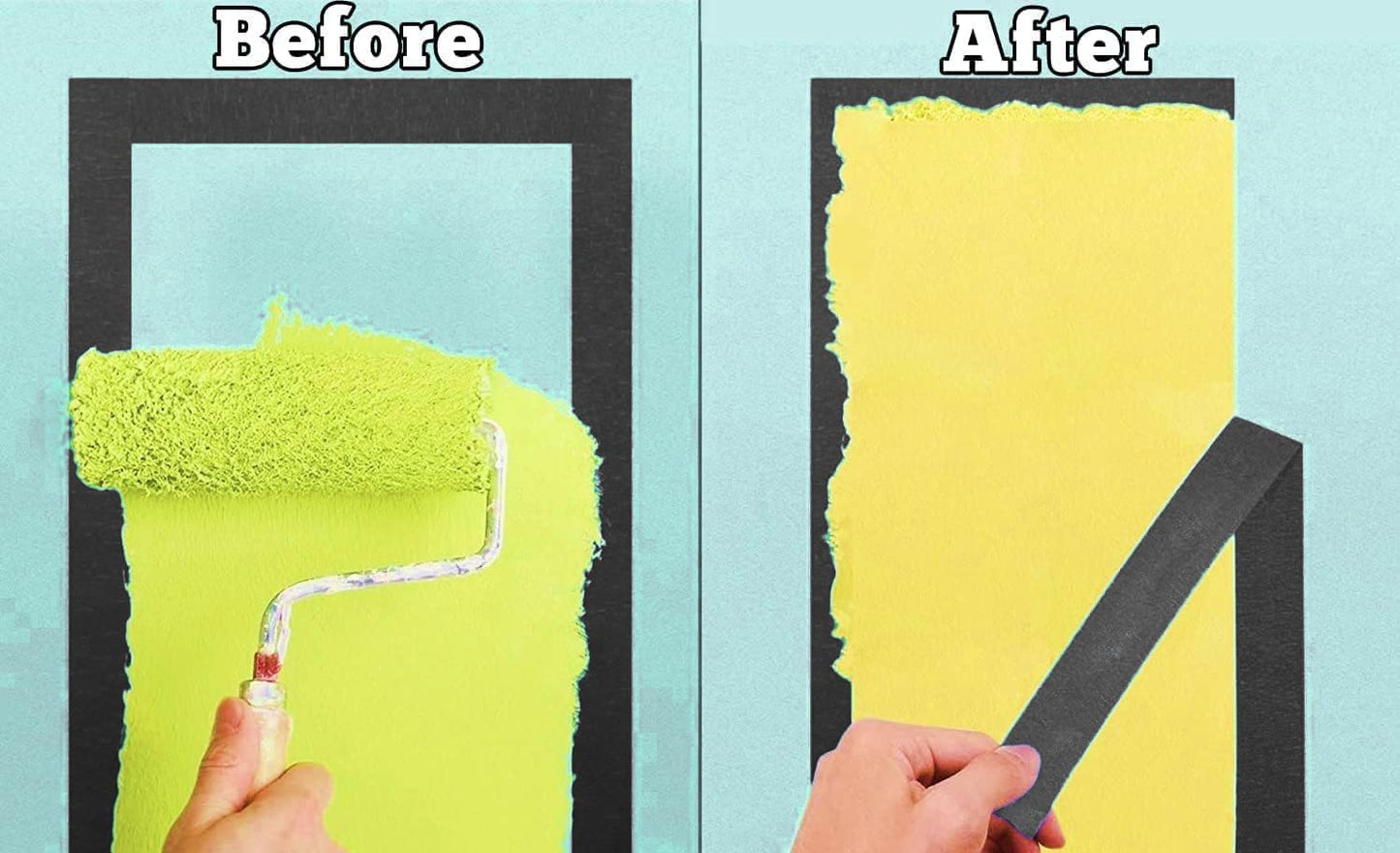 5 Rolls Pinstripe Tape - Masking Tape 1/16", 1/8", 1/4", 1/2", 3/4" - Thin Painters Masking Automotive Tape for DIY, Car, Auto, Paint, Art, Tumblers (Black)