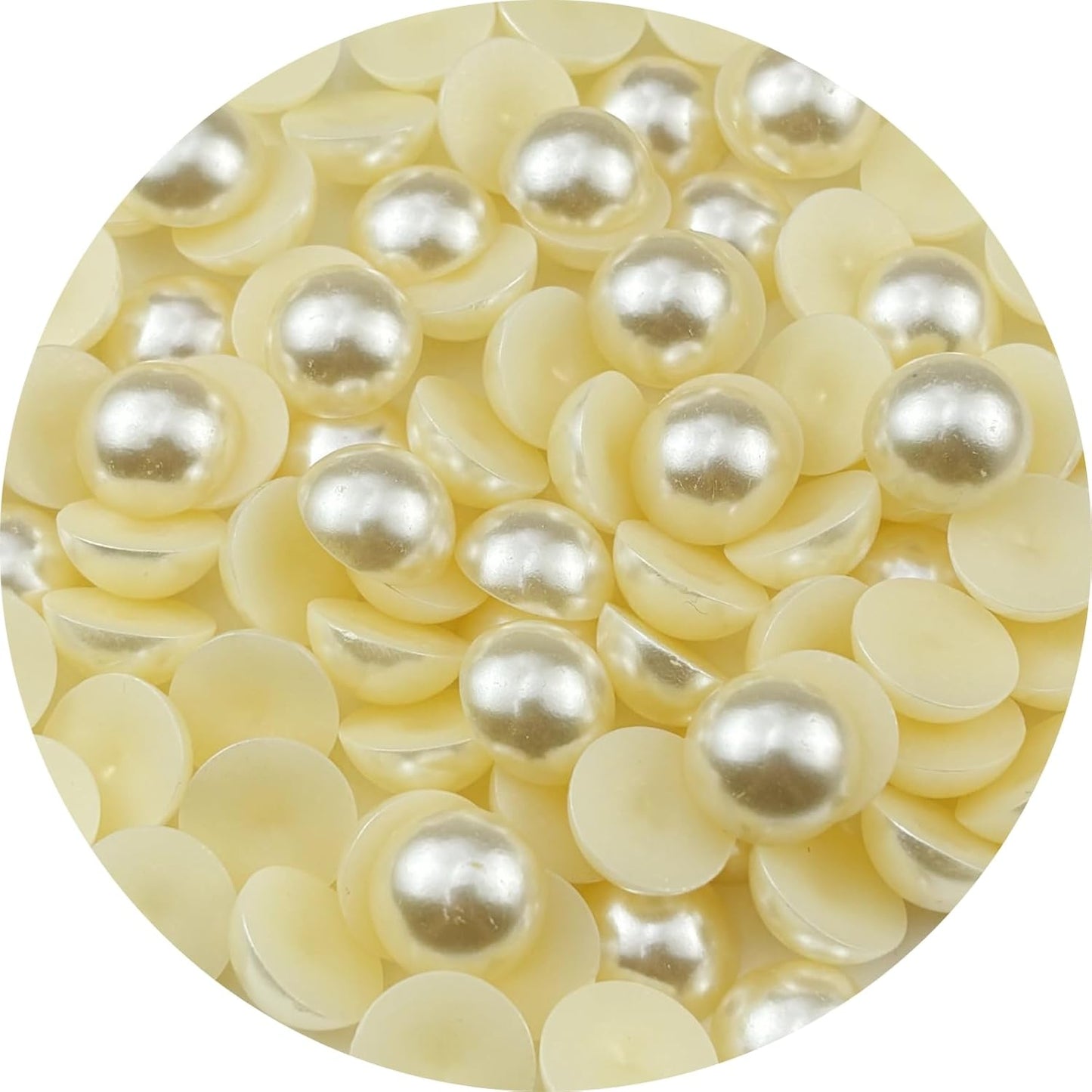 100pcs 18mm Half Pearls for Crafts Flatback Half Round Pearl Beads for Jewelry Making Nail Art Scrapbook Craft Wedding Dress Decoration(Ivory White)