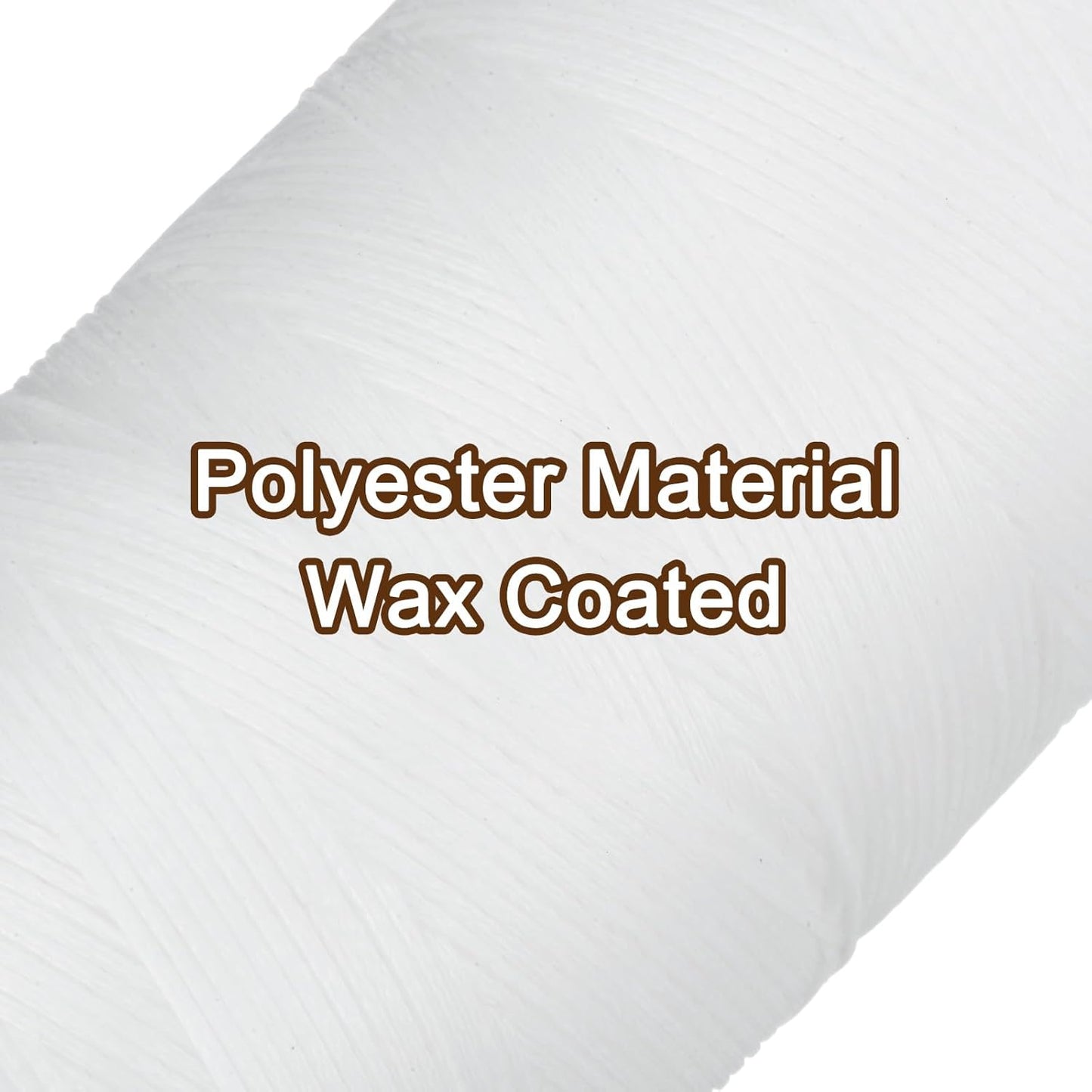 Uxcell 150D 0.8mm Flat Waxed Polyester Leather Sewing Thread, White, 284 Yards (260m), 1 Roll