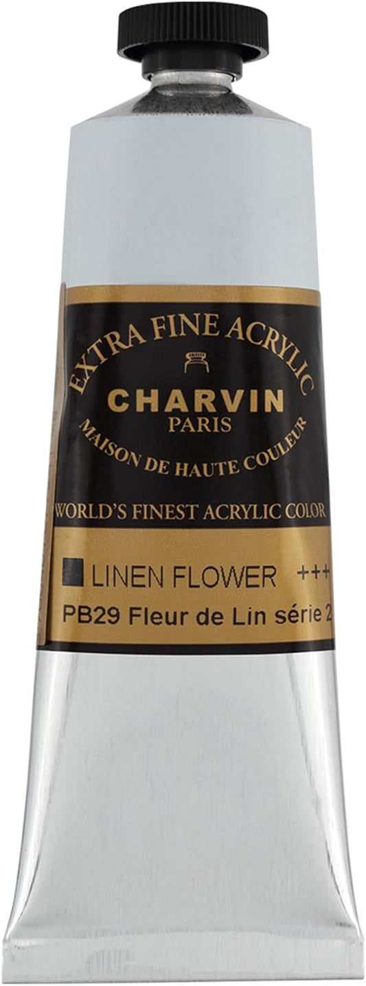 Charvin Extra Fine Professional Acrylic Paint - Linen Flower Light, 150ml Tube, Triple-Milled, Lightfast Pigments, Open Stock Artist Acrylic Paints in Nature-Inspired Hues