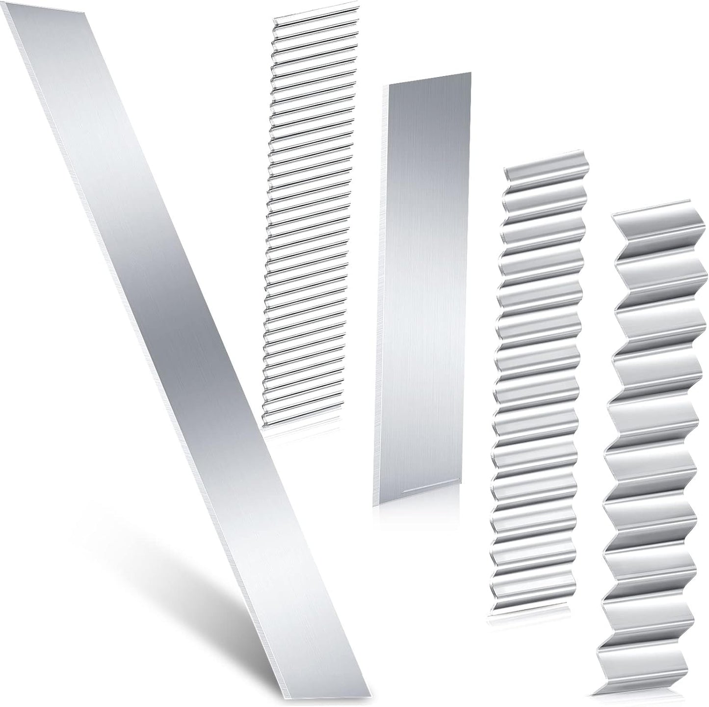 Honoson 5 Pieces Flexible Polymer Clay Tissue Blade Cutters Slicer Carbon Steel Polymer Clay Cutting Slicing Tools for Blade DIY Shaping Modelling Slicing Sculpting, Straight and Wave