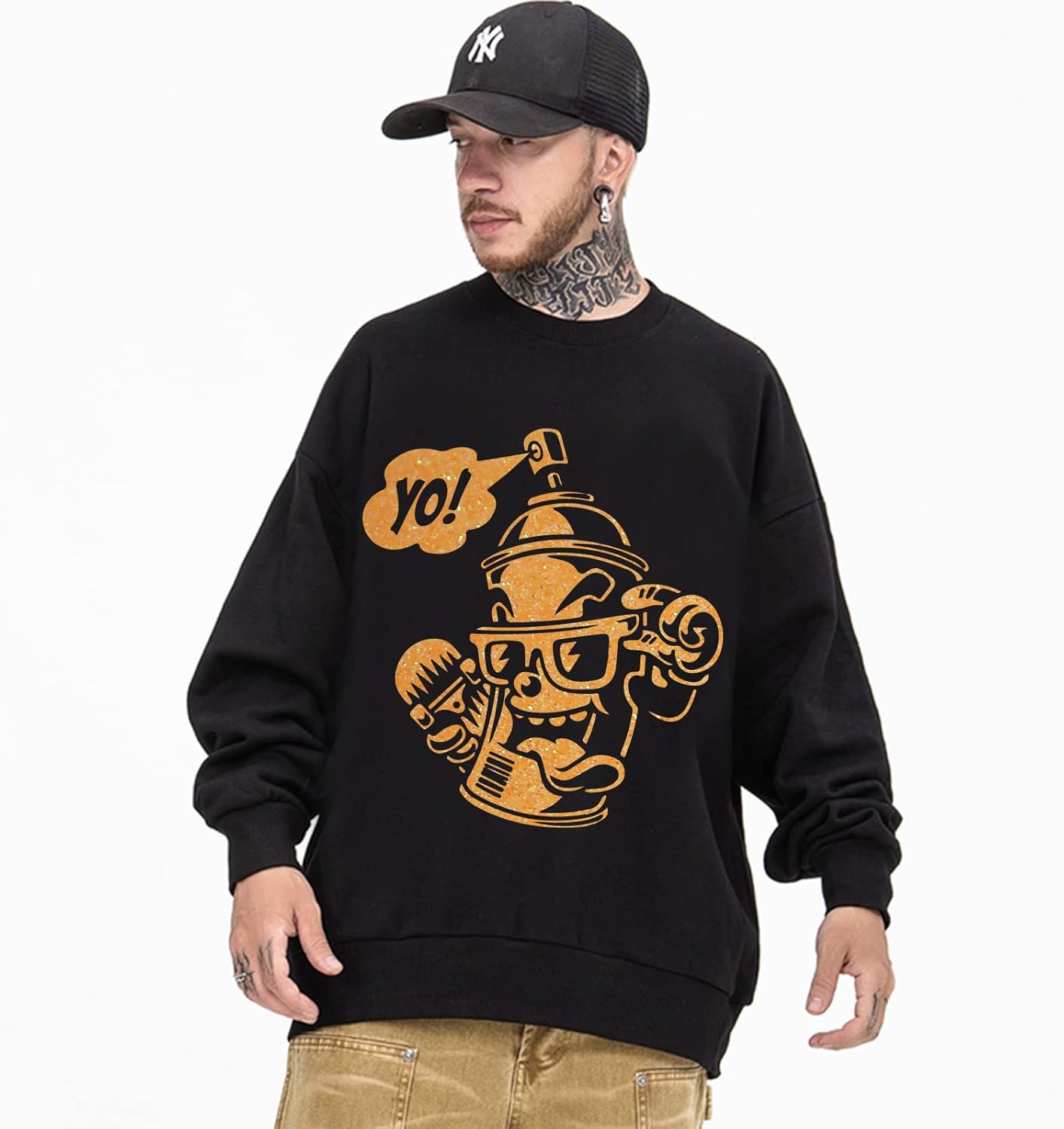 FUNKAKA Glitter Fluorescent Orange HTV Heat Transfer Vinyl Rolls, 12" x 8ft PU Iron on Vinyl for T-Shirts Glitter HTV Vinyl for All Cutter Machines Easy to Cut & Weed for DIY Design