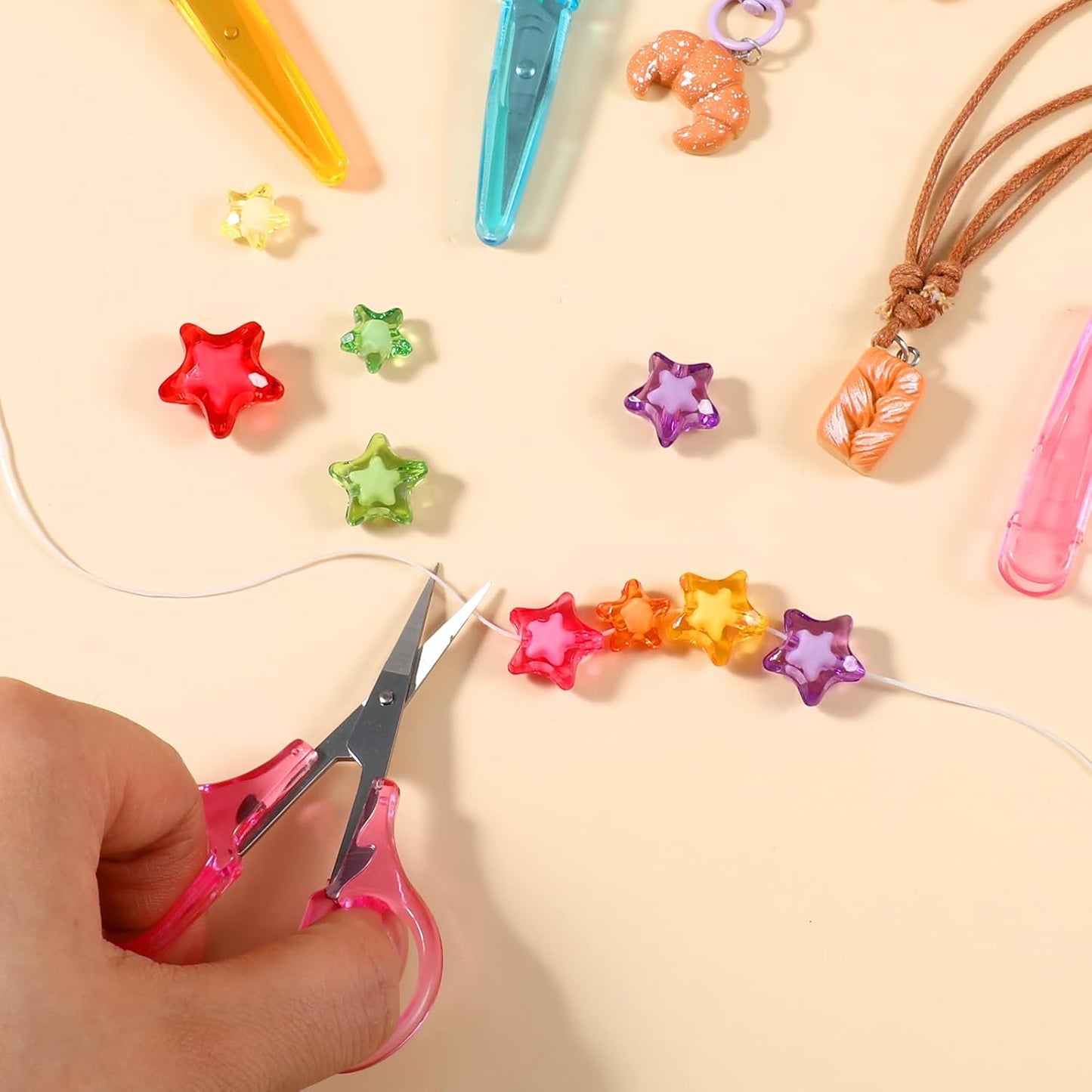 3 PCS Small All Purpose Craft Scissors, 3.5" Mini Stainless Steel Sewing Craft Scissors with Protective Cover, Detail Precision Straight Tips for Travel Embroidery Paper Cutting Crafting