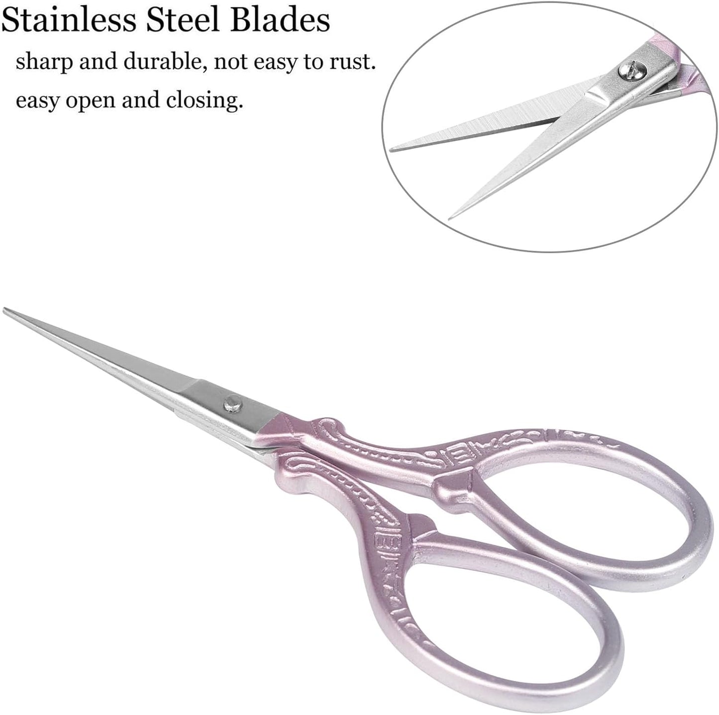 BIHRTC 6Pairs 3.6inch Small Crochet Scissors with Leather Cover Stainless Steel Scissors DIY Tools Dressmaker Small Shears for Sewing Crafting Art Work Threading Needlework Knitting