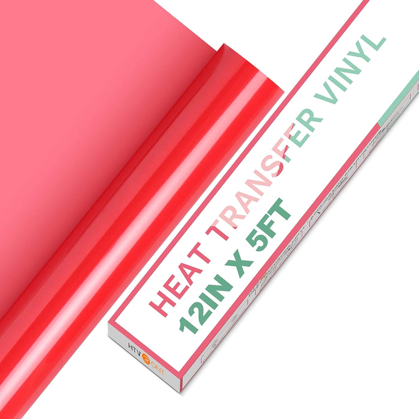 HTVRONT HTV Vinyl Rolls Heat Transfer Vinyl - 12" x 5ft Red HTV Vinyl for Shirts, Iron on Vinyl for All Cutter Machine - Easy to Cut & Weed for Heat Vinyl Design (Red)