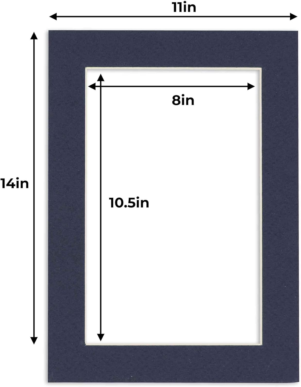 Poster Palooza 11x14 Mat for 8.5x11 Photo - Precut Navy Picture Matboard for Frames Measuring 11 x 14 Inches - Bevel Cut Matte to Display Art Measuring 8.5 x 11 Inches - Acid Free ONE MAT