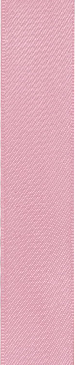 LIUYAXI Light Pink Double Faced Satin Ribbon, 1" X Continuous 25 Yards, Ribbons Perfect for Gift Wrapping Wedding Bouquet Decor DIY Craft Bow Making & Other Projects