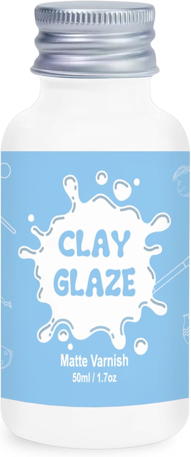 50ml Air Dry Clay Varnish，Air Dry Clay Sealant for Airdry Clay，Air Dry Clay Glaze Can Not Only Used to Prevent Clay Cracking, Scratches, and Wear,It Can Also Having a Matte Glaze Effect (Matte)