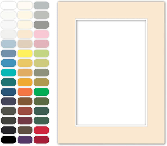 Poster Master Cream Matboard – 4-Ply Acid-Free Picture Mat Board with 45° Beveled Cut, Made in USA, Custom Cut to Any Size, 1/16" Thickness for Framing & Displays