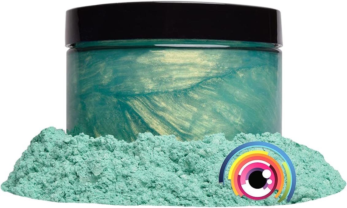 Eye Candy Premium Green Mica Powder Pigments | Multipurpose DIY Arts and Crafts Additive | Acrylic, Woodworking, Bath Bombs, Resin, Epoxy, Soap, Fishing Lures (Nebula Green)