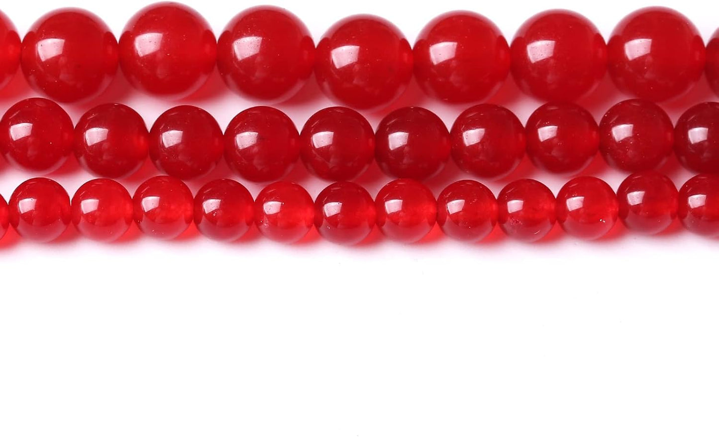 90PCS 4MM Red Chalcedony Beads Round Loose Stone Beads for Jewelry Making DIY Energy Stone Healing Power Bracelet 15"