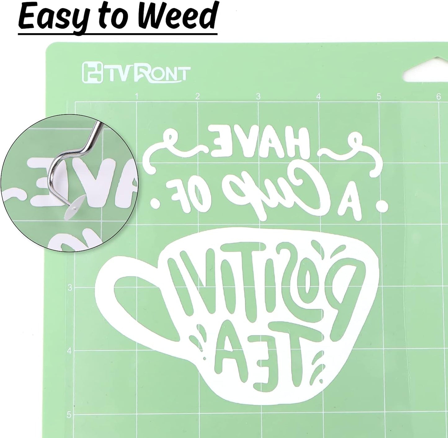 HTVRONT HTV Vinyl Rolls Heat Transfer Vinyl - 12" x 5ft White - Easy to Cut & Weed & Transfer, Great Stickiness, Use Widely, Personalize Gift & Custom Made