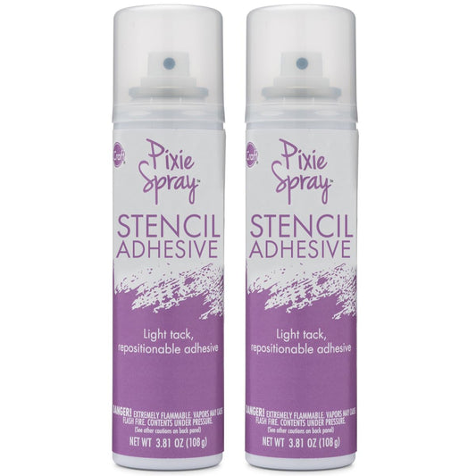 Pixie Spray Repositionable Stencil Adhesive, Temporary, Low Tack, 2-Pack