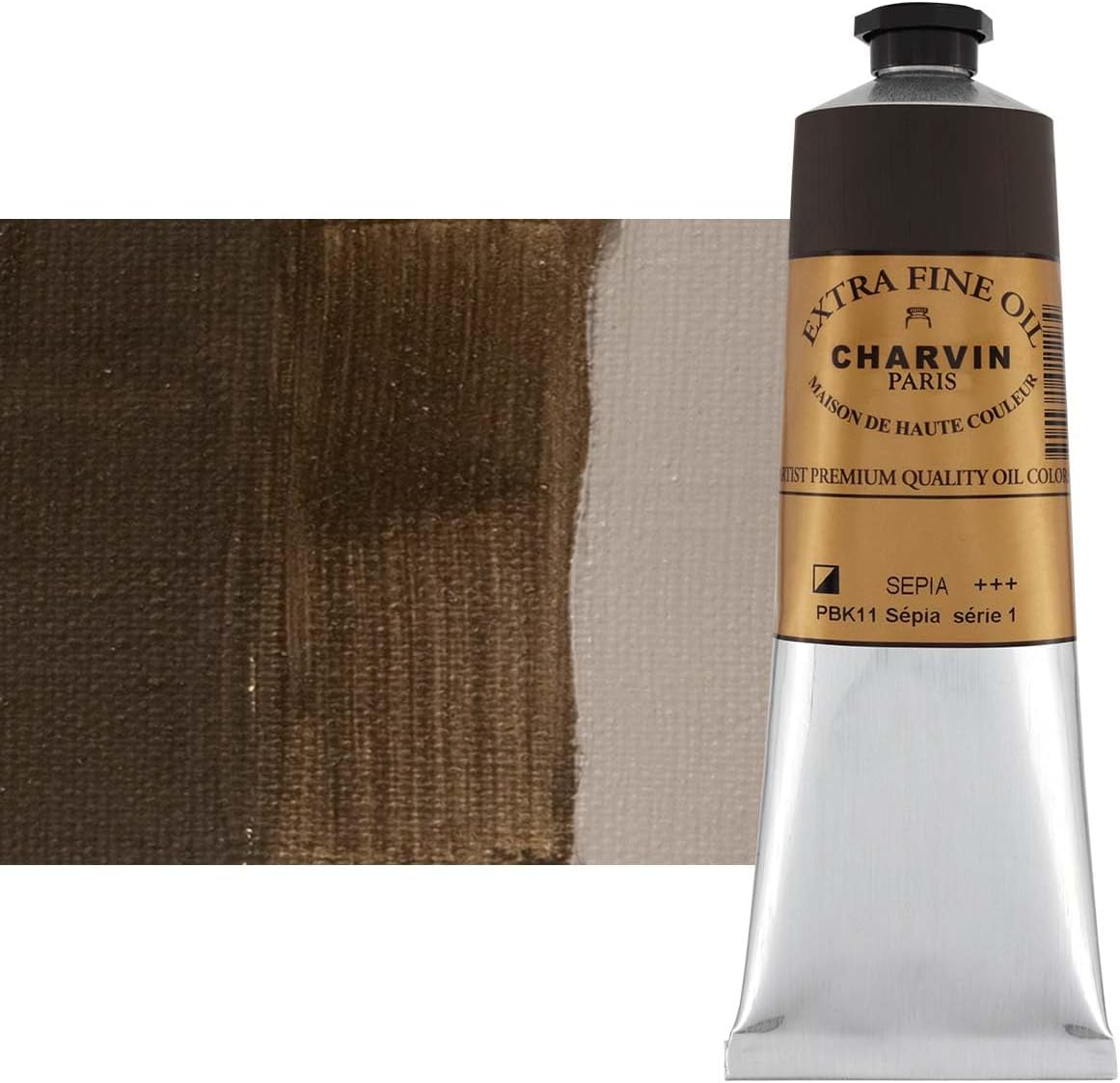 Charvin Extra Fine Oil Paint, Sepia 150 ml - Triple-Milled, Rich Texture, Poppy Oil-Based, Light-Fast, Handmade, Archival Quality