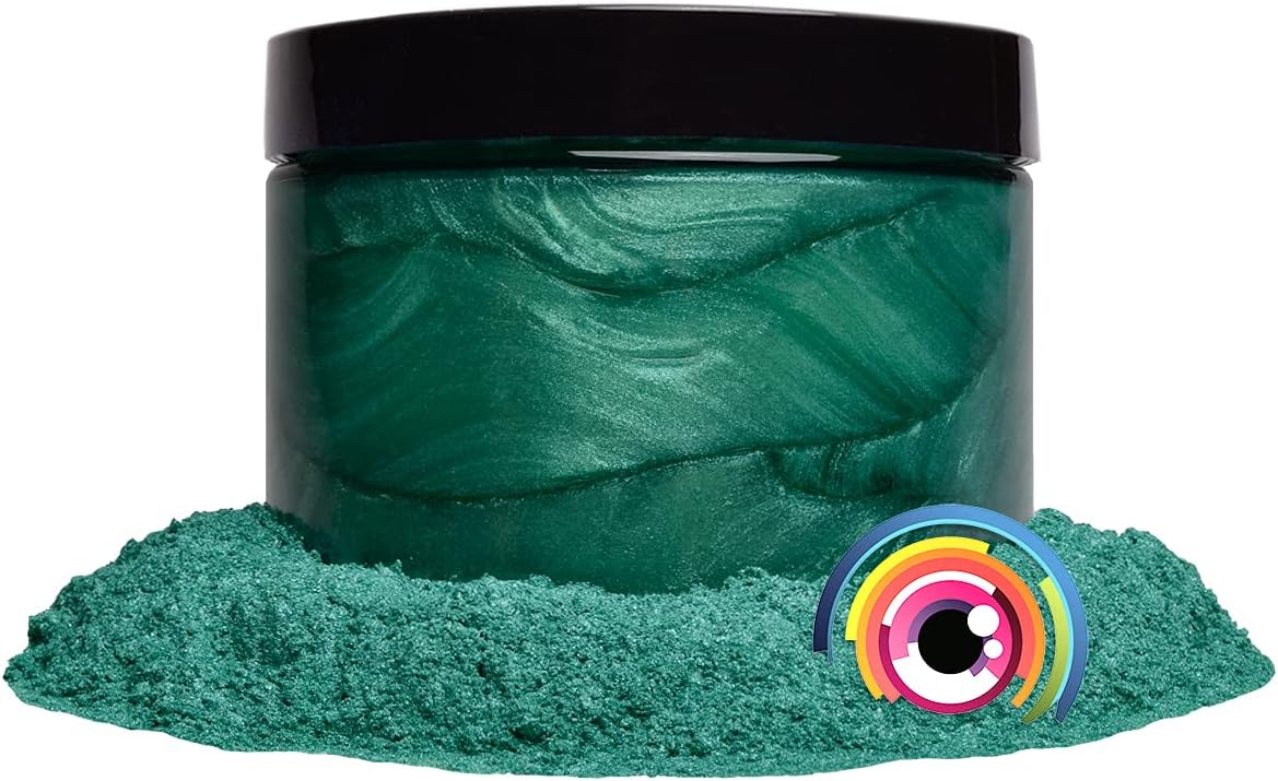 Eye Candy Pigments Premium Green Mica Powder - Rainbow Green (50gr) - for Epoxy, Resin, Soap, Paint, Woodworking, Acrylic Pouring, Bath Bombs, Fishing Lures - DIY Arts and Crafts Additive