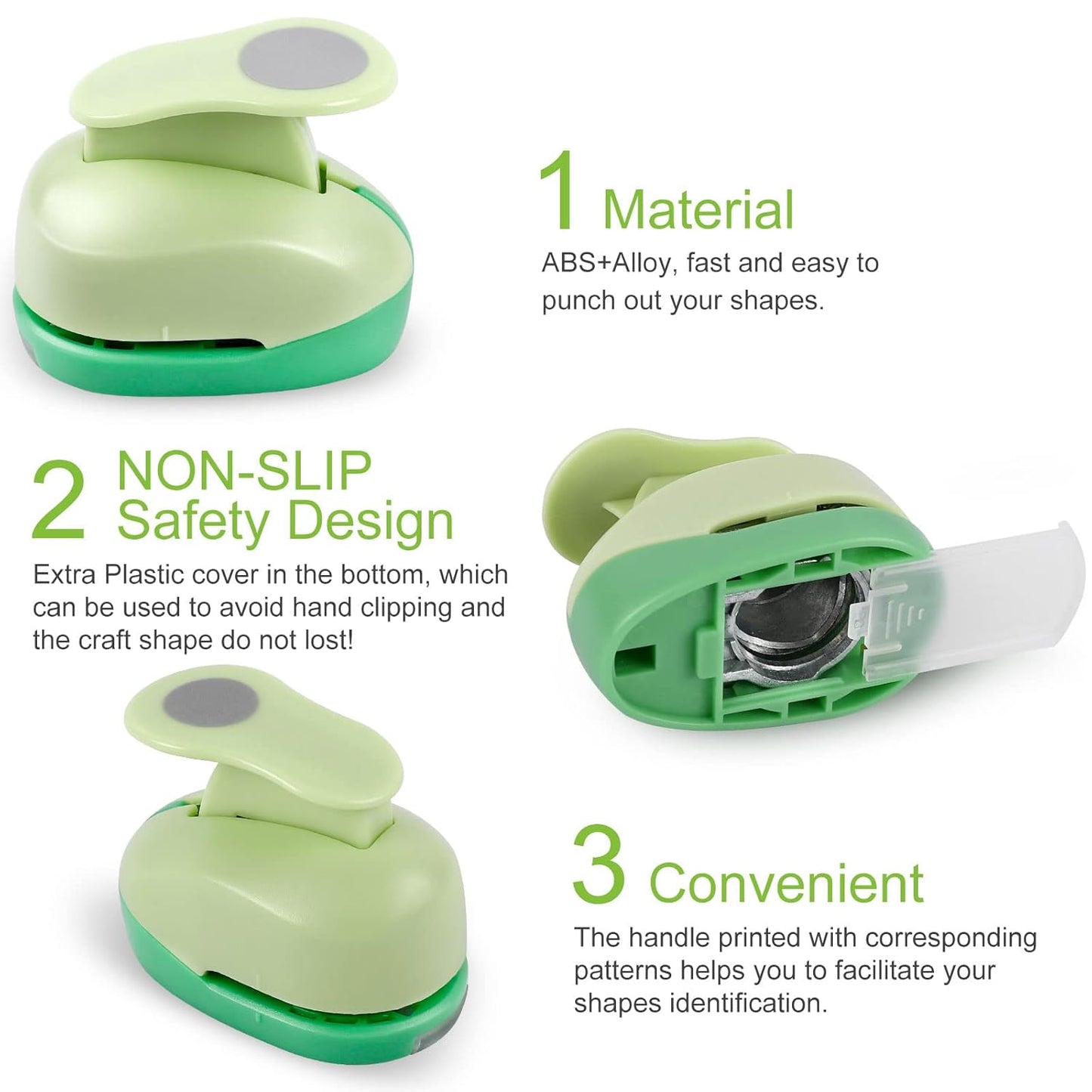 UCEC Circle Cutter, 3 Pcs Circle Punch, 2 + 1 + 5/8 Inch Craft Hole Punch, Paper Cutter for Crafting Hole Punch for Paper Crafting Card, Making Scrapbook Craft, DIY Office Supplies