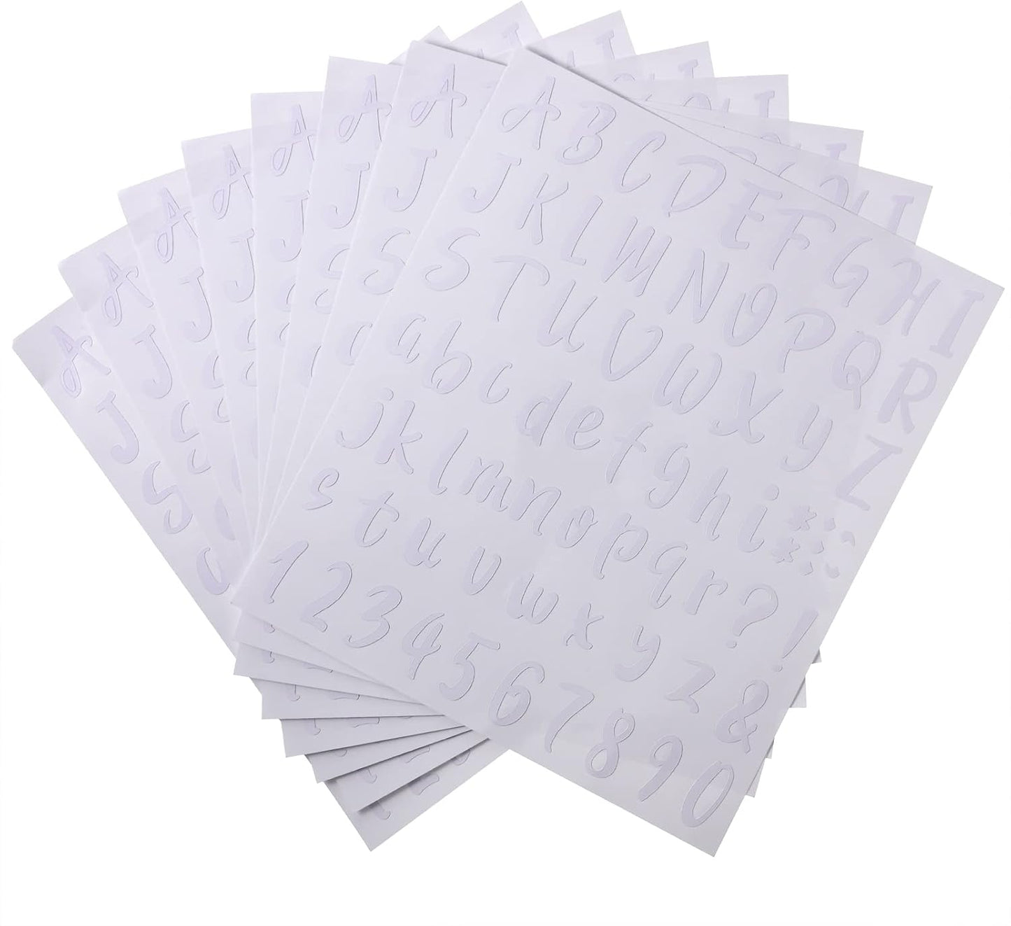 Outus 576 Pieces 8 Sheets Letters Stickers Self Adhesive Vinyl Letter Alphabet Number Stickers Mailbox Numbers Sticker, Decals for Classroom Decor, Sign, Door(White,1.5 Inch)