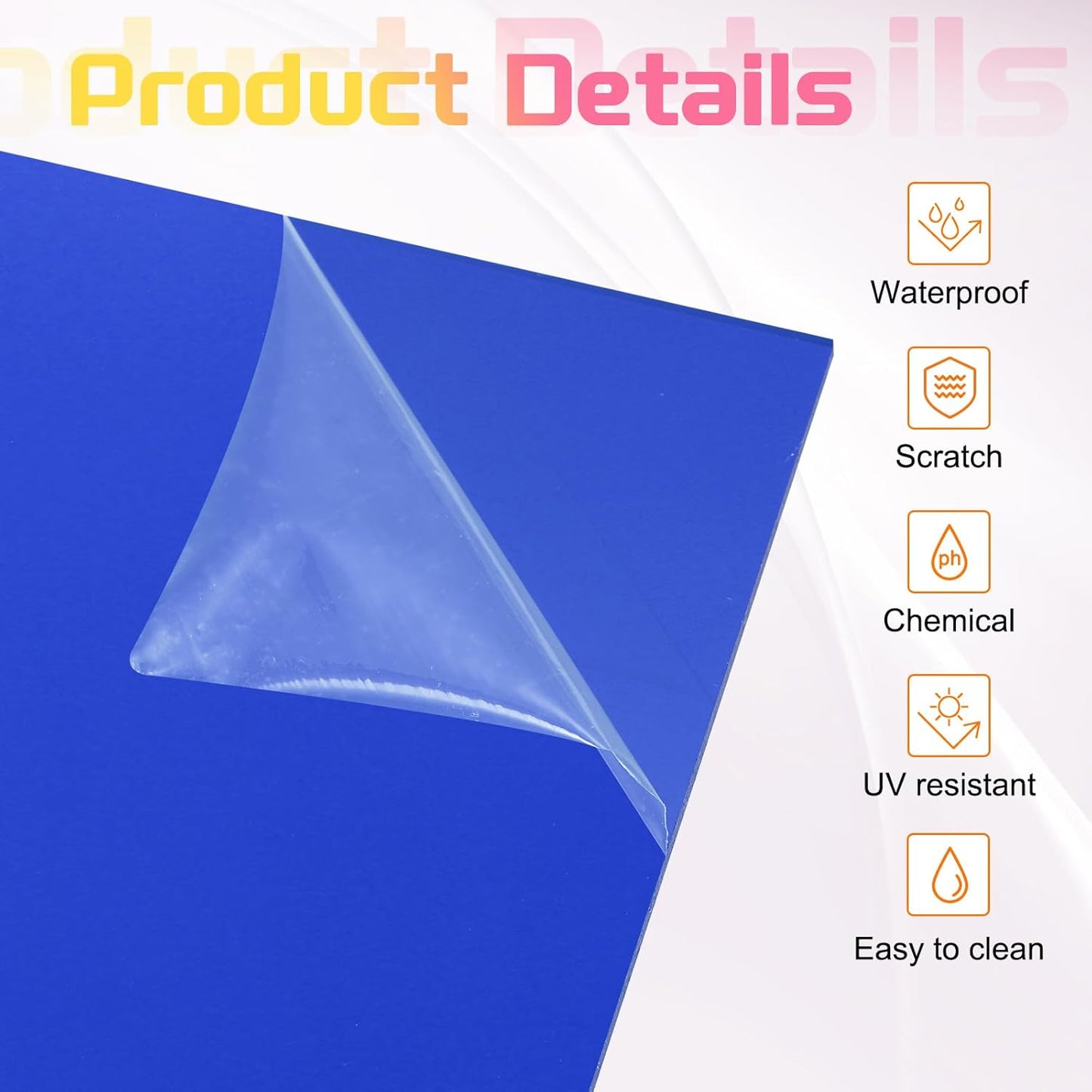 uxcell 4Pcs Acrylic Sheets 12x12 Inch Acrylic Panel 1/8 Inch-3mm Plastic Board for Picture Frames Sign Holders DIY Display Projects Craft, Clear Blue