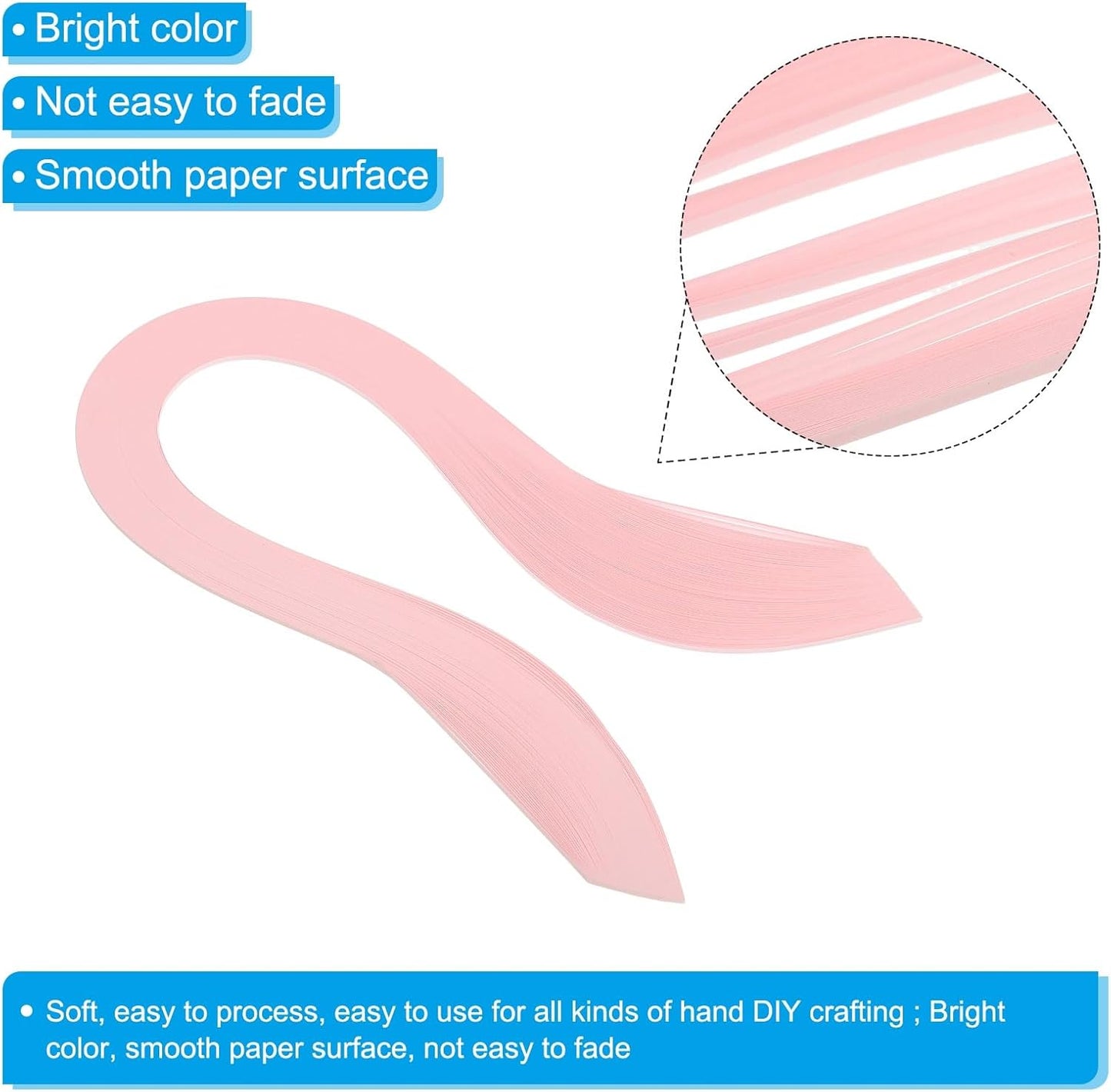 PATIKIL Quilling Strips Paper 600pcs 1.5mm 39cm Origami Paper Quilling Kits for Art DIY Hand Craft Christmas, Light Pink