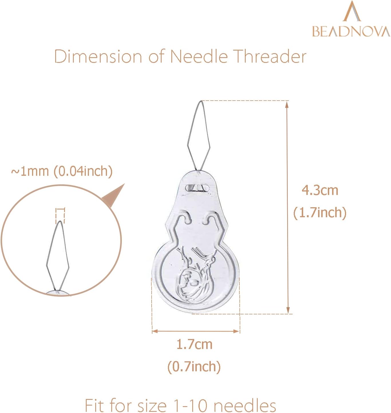 BEADNOVA Needle Threaders 100pcs Aluminum Sewing Needle Threader for Sewing Small Eye Embroidery Craft Knitting Quilting (100pcs)