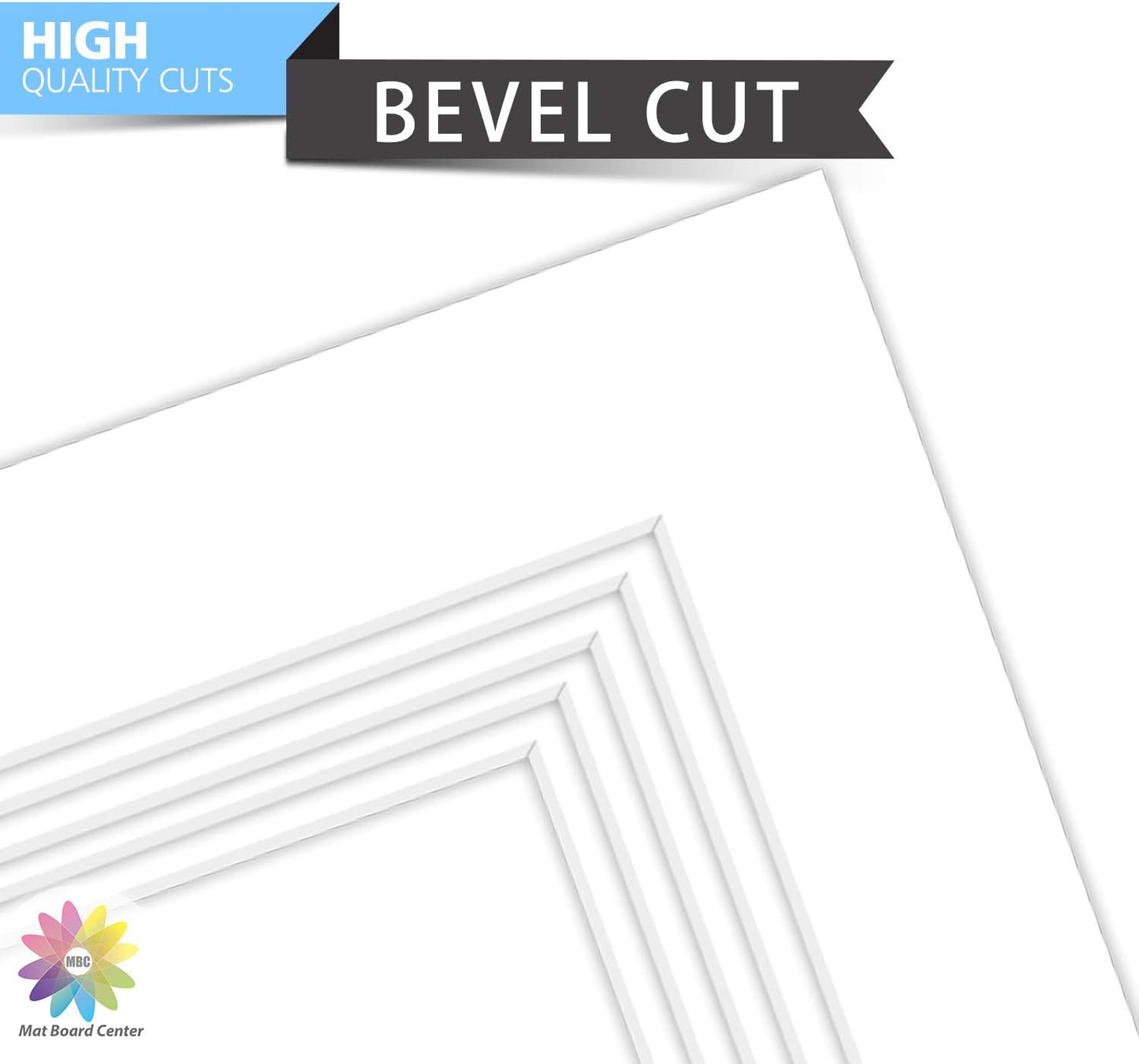 Mat Board Center, Pack of 5, Photo Picture Mats - Acid Free, 4-ply Thickness, White Core - for Pictures, Photos, Framing (8x10 for 2-4x6 White)