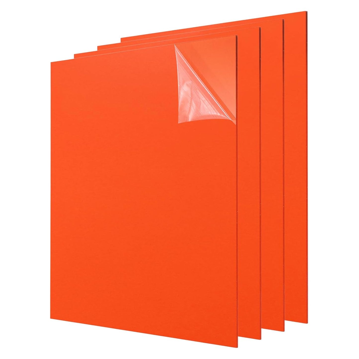 uxcell 4Pcs Acrylic Sheets 8x8 Inch Acrylic Panel 1/8 Inch-3mm Plastic Board for Picture Frames Sign Holders DIY Display Projects Craft, Orange