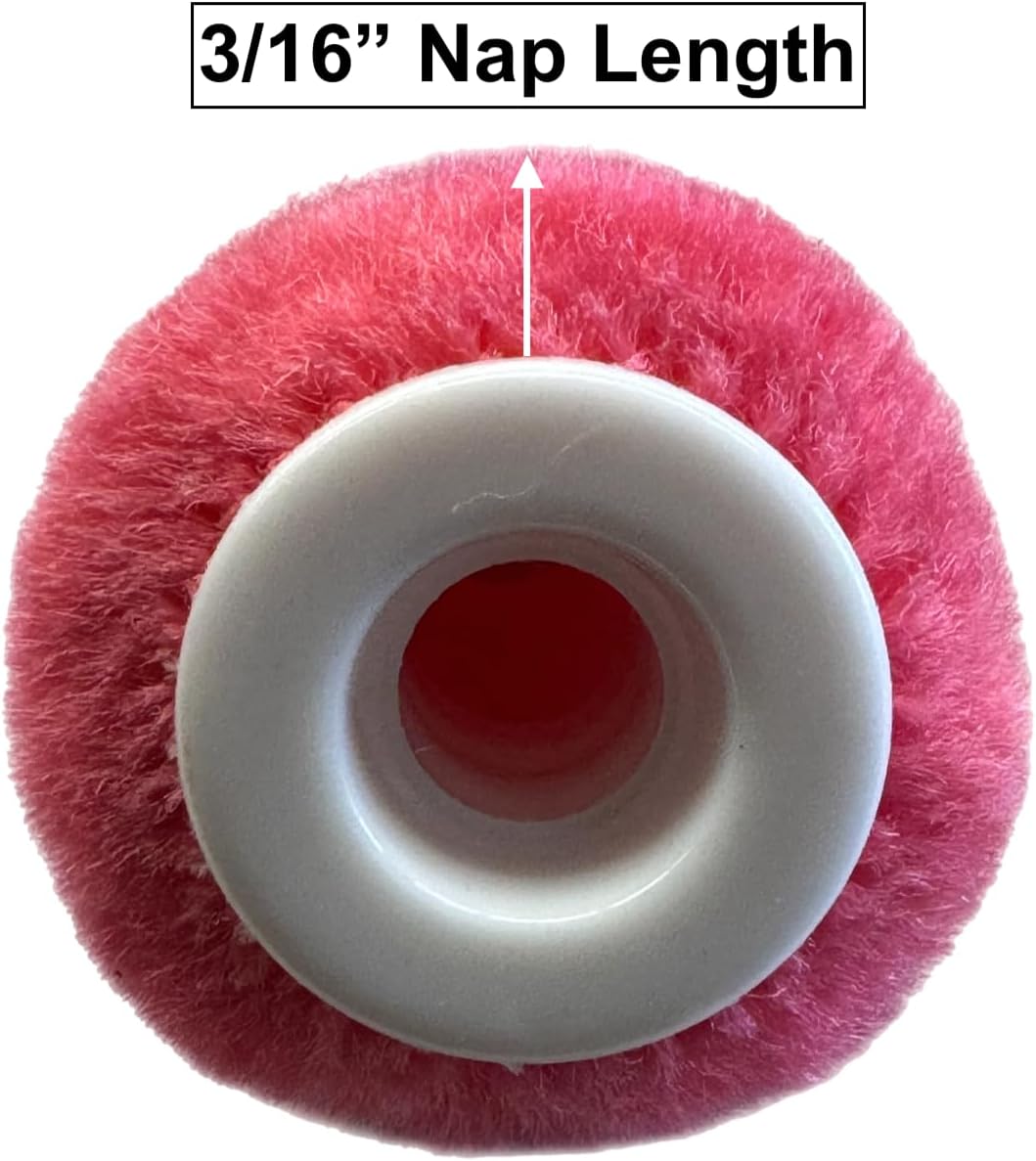 Premium 4-Inch Mohair Mini Paint Roller 6pc Set. 4" Mini Roller Frame + 5 Pack, Lint-Free & Shed-Resistant for Smooth Finishes – Ideal for Cabinets, Trim & Doors – Works with All Paints & Stains