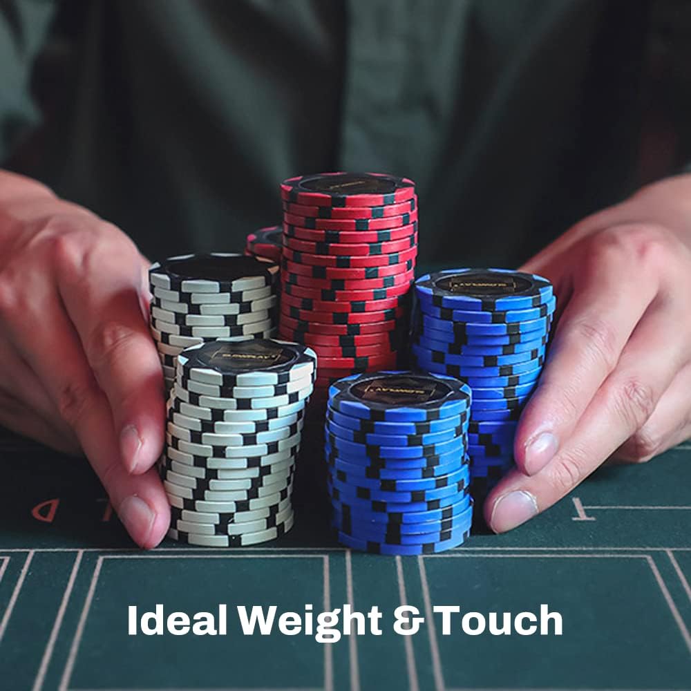 SLOWPLAY Nash Clay Poker Chips, 14 Grams Heavyweight Clay Composite, 40mm Large Chips in Bulk, Pack of 50 in Red Without Denomination