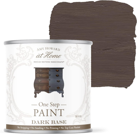 AMY HOWARD AT HOME Chalk-Based One Step Paint for Furniture, Cabinetry, Decor, Finish, and More | No Stripping, Sanding, or Priming | Dark Base | 16 Ounce | Windsor