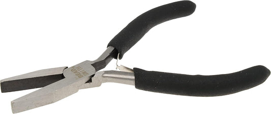 The Beadsmith Color-ID Flat Nose Plier – 5 inches (127mm) – Red Comfort Grip Handle – Polished Steel Head and Double-Leaf Spring - Tool for Jewelry Making