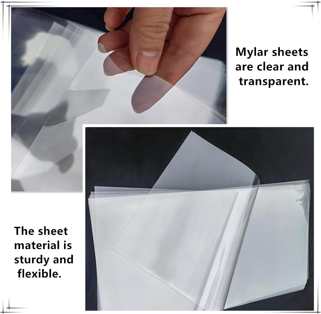10 Sheets 6 mil Acetate Mylar Sheet 12 x 24 inch Transparent PET Blank Stencil Sheet for Cricut, Silhouette, Craft Template Material