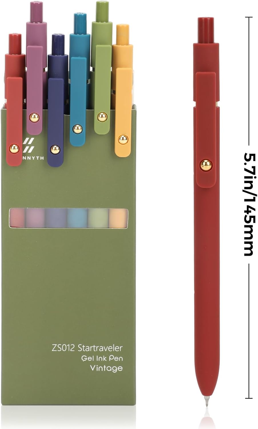 Ddaowanx Gel Pens, 12 Pcs 0.5mm Quick Dry Black Ink Pens Fine Point Smooth Writing Pens, Cute Office School Supplies Gifts for Women (12 Pcs Vintage-Black Ink)