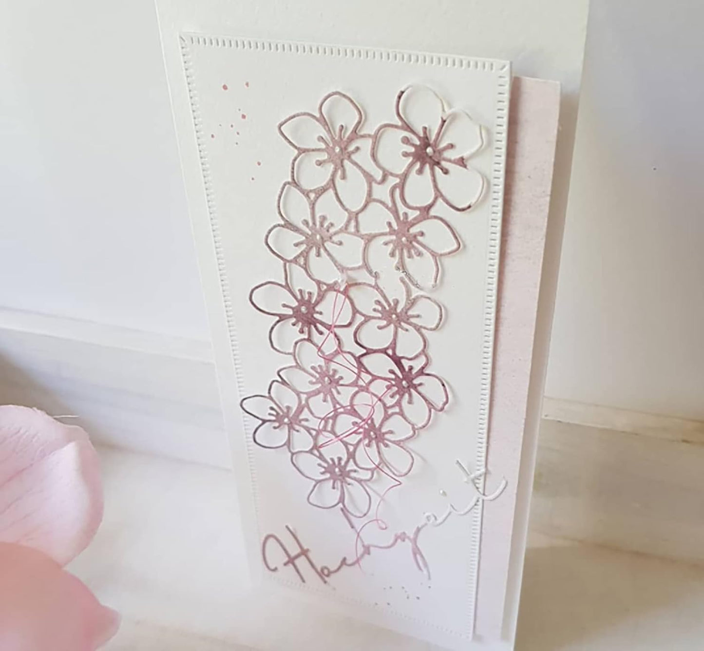 Lapoo Metal Cutting Die for Scrapbooking, 3D Backgrounds Frame New Cutting Dies DIY Album Card Making Decor Paper Craft Metal Die Cuts Party Wedding Decorations (Sea of Flowers 5.6 x 2.7 in)