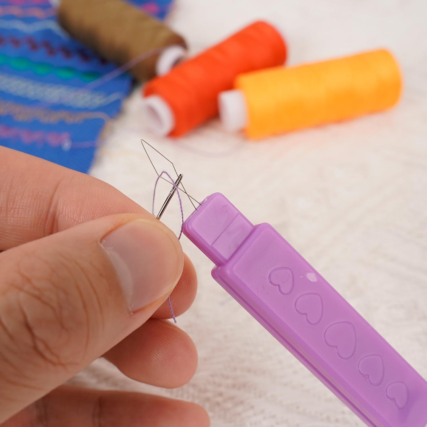 Connimonet Hand Quilting Thread,Needle and Thread Kit for Sewing,30 Colors,250 Yards Each,with Self Threading Sewing Needles and 2in1 Tool for Needle Threader and Seam Ripper