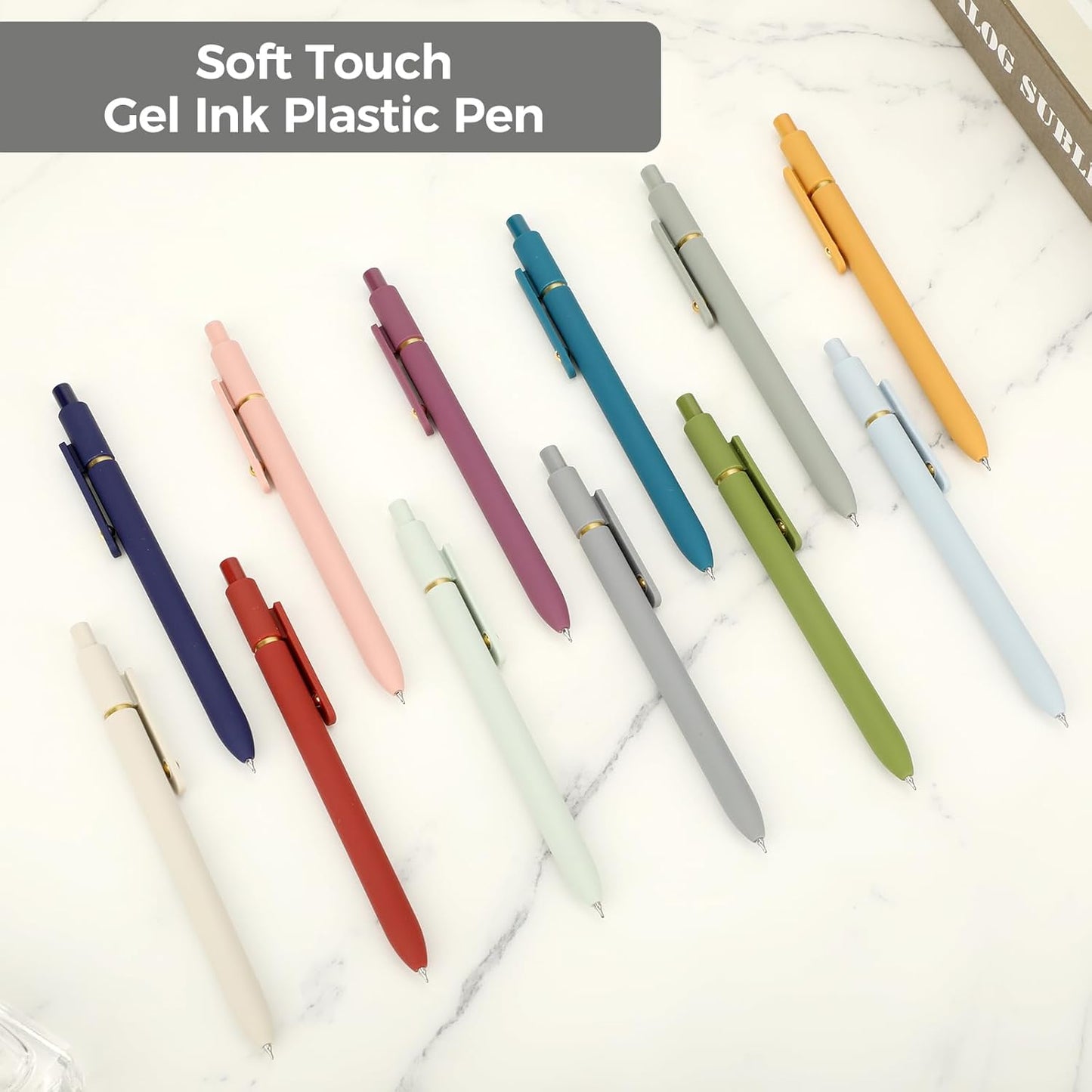 Ddaowanx Gel Pens, 12 Pcs 0.5mm Quick Dry Black Ink Pens Fine Point Smooth Writing Pens, Cute Office School Supplies Gifts for Women (12 Pcs Vintage+Morandi-Black Ink)