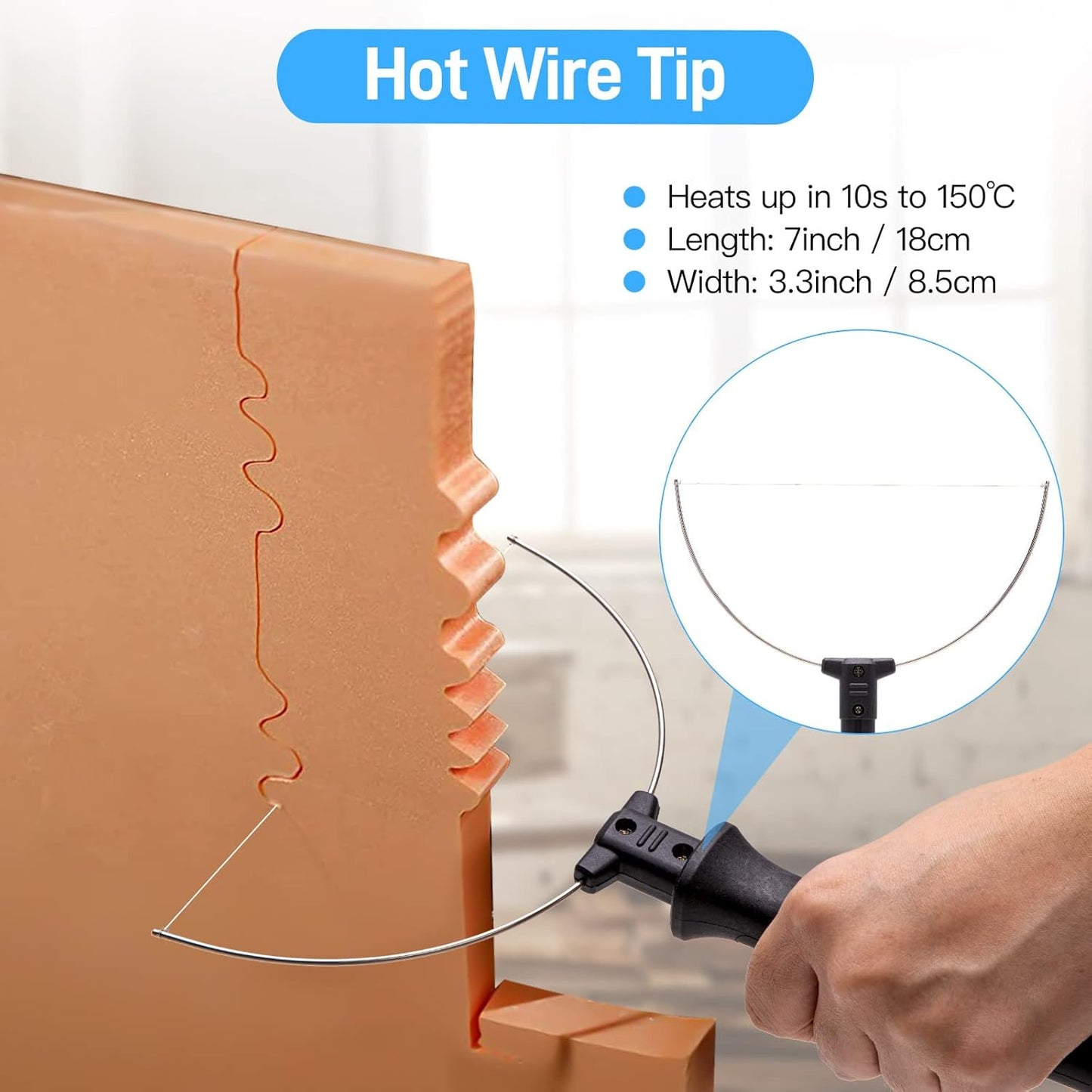 Foam Cutter Tool with Digital Voltage Controller, 100-240V /18W 4 in 1 Hot Foam Cutter Set with Marker Pen