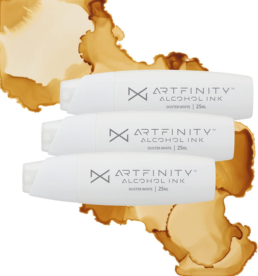 Alcohol Inks 3 Pack - Vibrant, Professional, Dye-Based Alcohol Inks for Artfinity Alcohol Markers, Artists, Drawing, & More! - Duster White E3-2