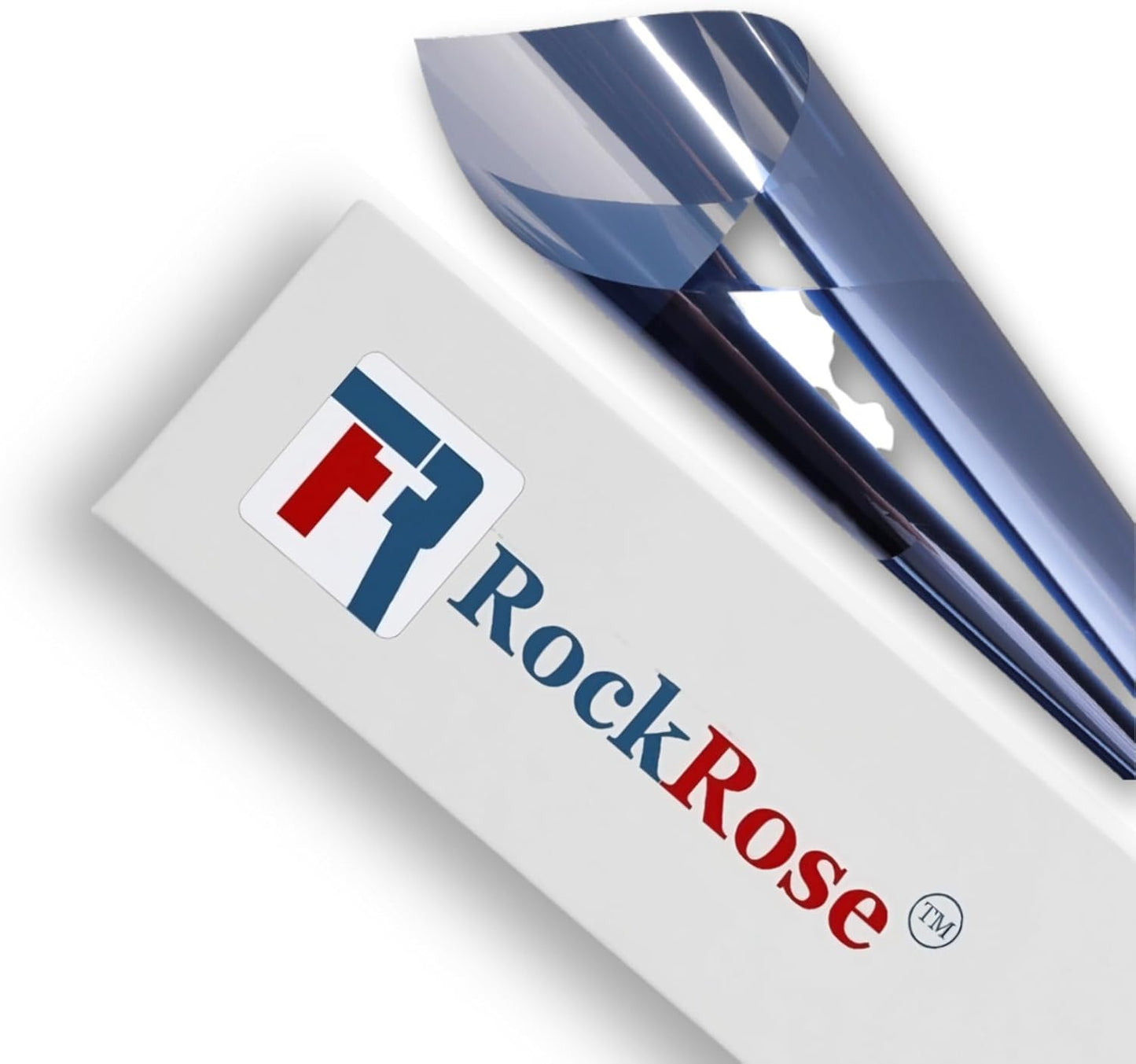 Rockrose Professional Window Tint for Home – One Way Privacy Window Film for Home Offices Heat Blocker Reflective Adhesive Mirror Tint with 99% UV Block – Blue-Silver 24 in x 25FT