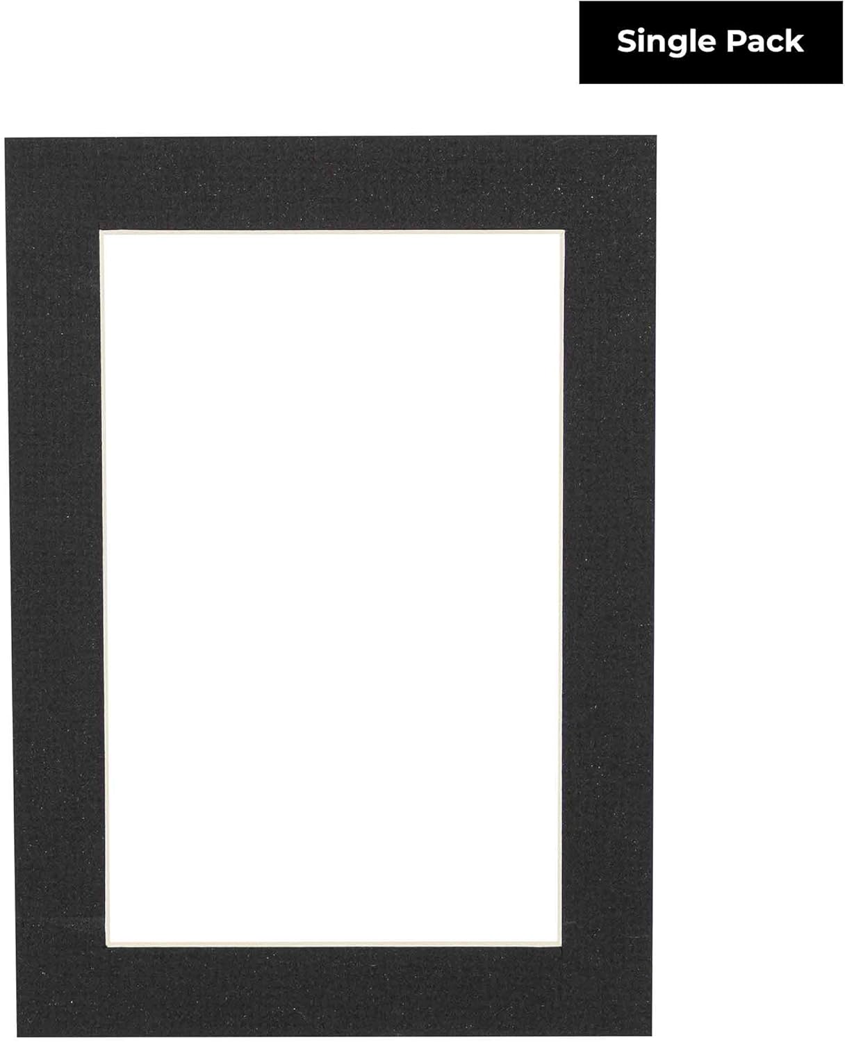 8.5x11 Mat Bevel Cut for 7x9 Photos - Acid Free Textured Black Precut Matboard With Backing Board and Crystal Clear, Self Seal Photo Mat Bag - For Pictures, Photos, Framing - 4-ply Thickness