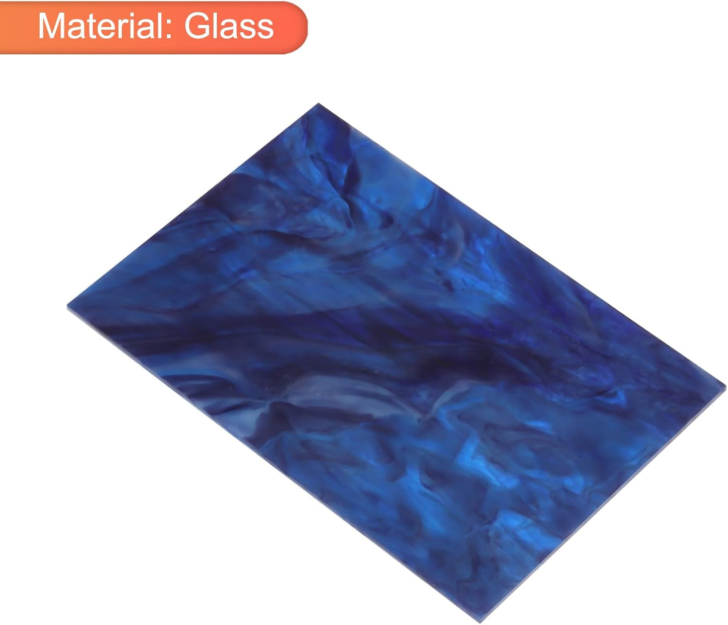 MECCANIXITY 2 Pcs Stained Glass Sheet Mosaic Tile 7.9 Inch x 5.9 Inch Dark Blue Stained Glass Sheets for Crafts DIY Art Project