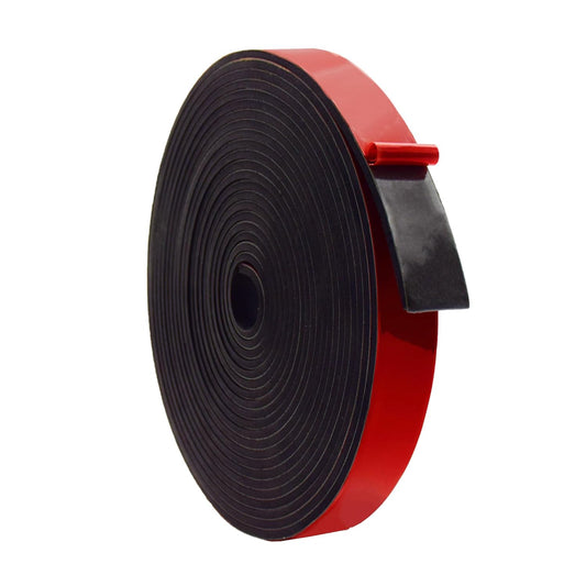 DOBTIM Solid Neoprene Rubber Strips with Adhesive Backing 1/8 (.125)" Thick x 1" Wide x 25' Long, Self Adhesive Rubber Sheets, Rolls & Strips for DIY Gaskets Crafts Pads Seals Warehouse Flooring