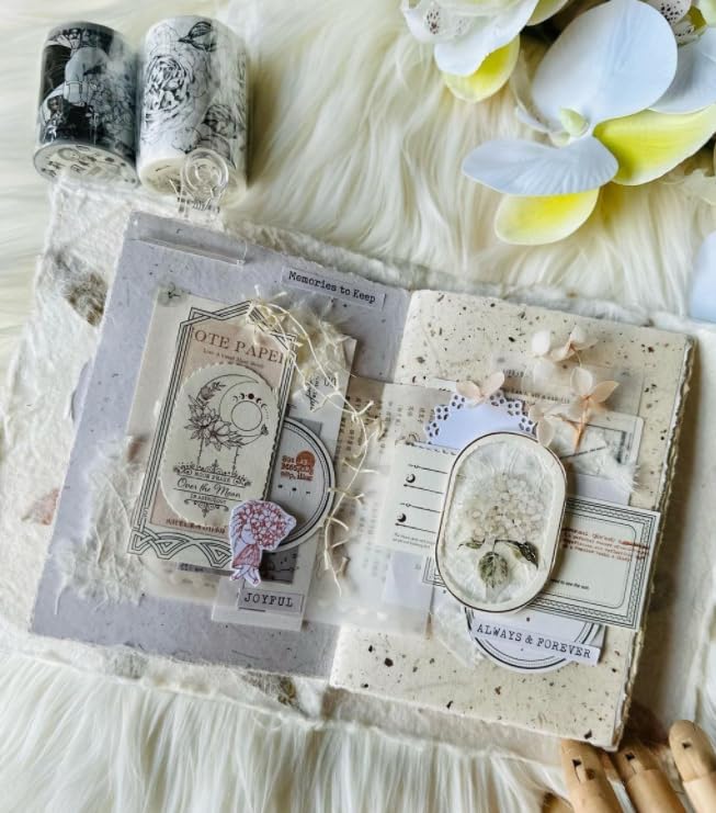 20 Sheets A5 Textured Mulberry Scrapbook Paper, Variety Colors for Scrapbooking, Junk Journals, Collage, Art Journaling, Card Making, DIY Paper Craft