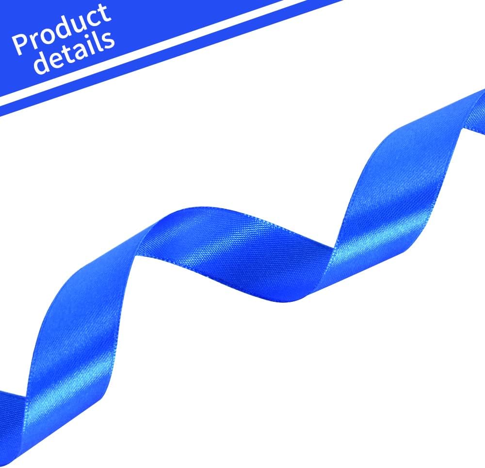 TONIFUL 1 Inch x 100yds Royal Blue Satin Ribbon, Thin Solid Color Satin Ribbon for Gift Wrapping, Crafts, Hair Bows Making, Wedding Party Decoration,Invitation Cards, Floral Bouquets, Christmas