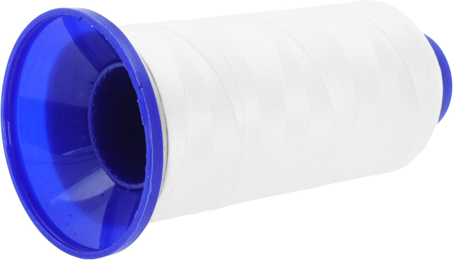 Mandala Crafts White Heavy Duty Thread -1500 Yds Tex 70 Thread for Sewing Drapery Jeans Leather Hair - Bonded Polyester Thread Outdoor Marine Upholstery Threads