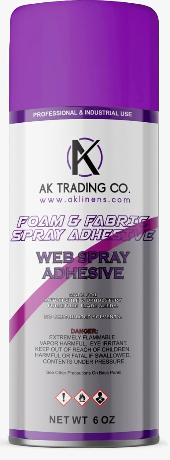 AK Trading Professional Quality General Multipurpose Spray Adhesive, 6-Ounce for Acoustic Panels & Craft Upholstery Foam Adhesive & Fabric Glue