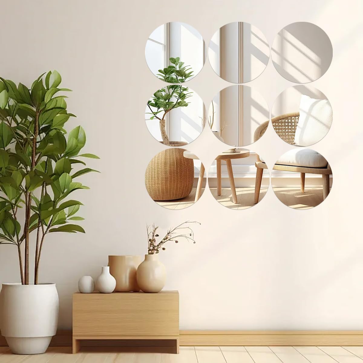 8" 12PCS Small Round Mirrors for Centerpieces, Circle Mirror Centerpieces for Tables, Mirror Tiles for Wall Table Wedding Centerpiece Mirrors Plates for Candle Anniversary Decorations DIY Craft